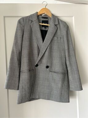 Madewell | Double-Breasted Plaid Blazer - Black & White